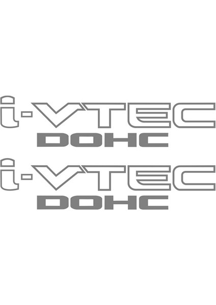 26 x 7 cm I-Vtec Dohc Araba Sticker Gri Renk