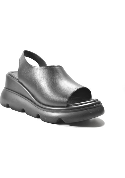 116.150 Deri Siyah Yüksek Eva Taban Kadın Sandalet fırsatları