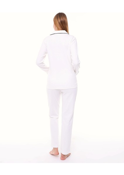 Interlok Düğmeli Hamile Lohusa Uzun Kol Pijama Takımı 1354-01 fırsatları