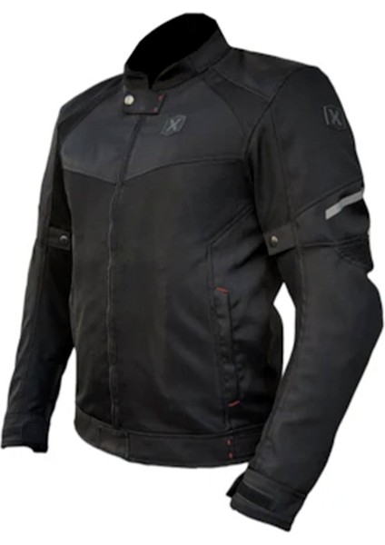 X-Evo Erkek Yazlık Motosiklet Mont Siyah 5xl