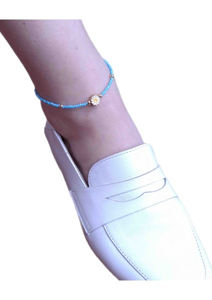 Turkuaz Boncuklu Yıldız Model Halhal