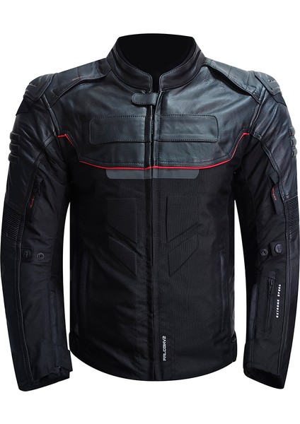 Falcon Leather Erkek Dört Mevsim Motosiklet Mont Siyah 2xl indirimleri