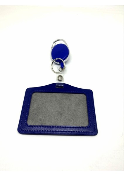 Yoyolu Çekilebilir Yaka Kartı Tutucu ve Kartlık Lacivert Kart Mavi Yoyolu