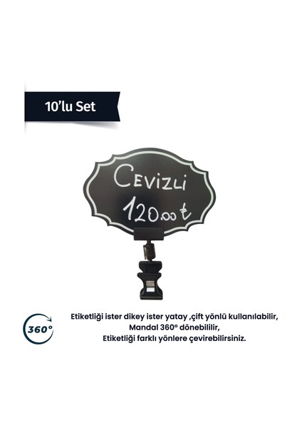 Damga Market Siyah Pvc Fiyat Etiketleri Silinebilir,yeniden Yazılabilir,ayarlanabilir 10 Adet Mandallı Pvc LEVHA,8CMX12CM