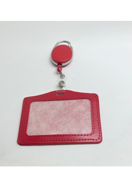Yoyolu Cekilebilir Karti Tutucu ve Deri Kartlik Kırmızı