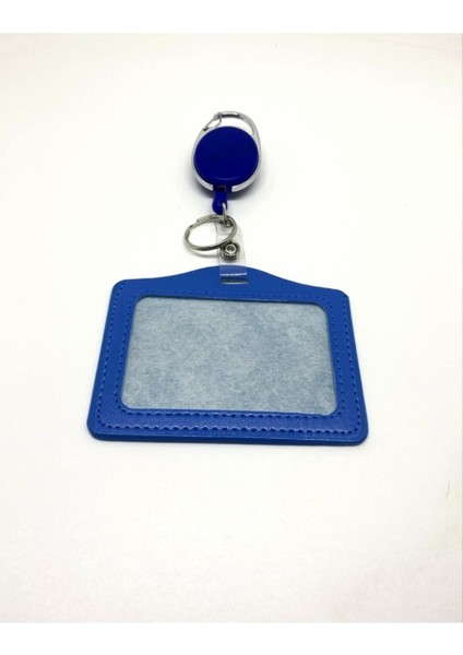 Yoyolu Çekilebilir Yaka Kartı Tutucu ve Kartlık Mavi Kart Mavi Yoyolu