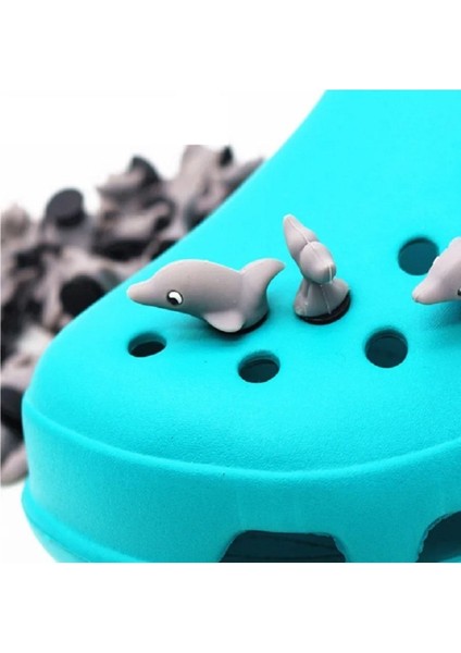 3D Uyumlu Terlik Süsü (2 Parça) Köpek Balığı
