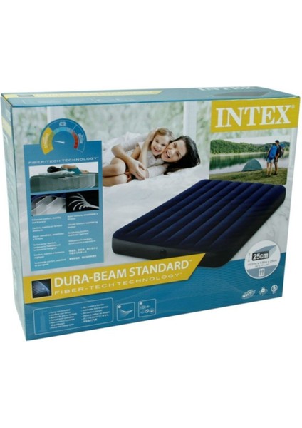 Mavi Klasik Dura-Beam Serisi Yatak 137X191X25CM-64758 Intex Şişme Yatak