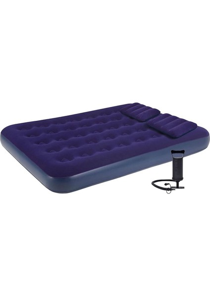 Pompa Dahildir Floked Air Bed Çift Kişilik 191CM*137CM*22M 2 Kişilik Lacivert