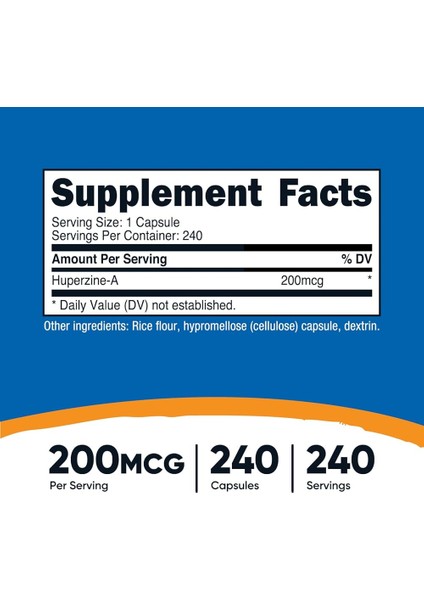 Nutricost Huperzine A 240 Capsules - Beyin Hafıza Desteği
