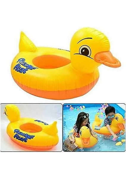 Sarı Baby Boat Şişme Ördek Bebek Simidi 0-3 Yaş Can Simidi - 65 cm - Sarı-Unisex