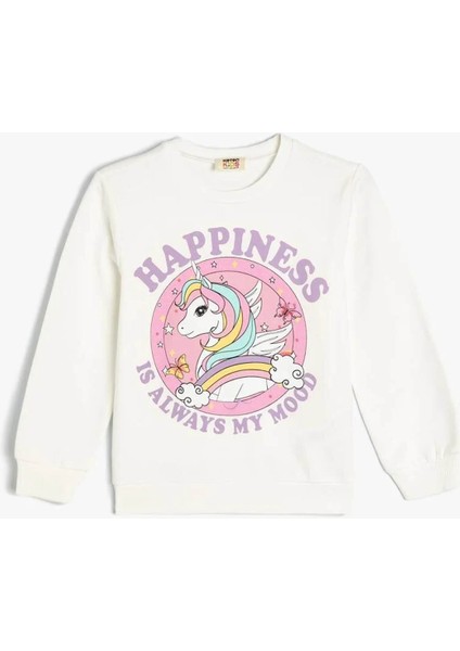 Kız Çocuk Sweatshirt Ekru 5WKG10339AK