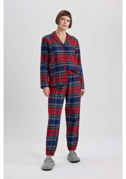 Fall In Love Regular Fit Uzun Boy Flanel ALT X9052AZ23WN