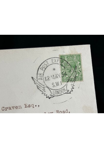 Uçak Postası Air Mail 12 May 1934 Yılı Air Post Exhibition London Özel Gün Damgalı Zarf modelleri
