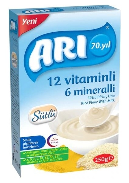 12 Vitaminli 6 Mineralli Sütlü Pirinç Unu 250 gr