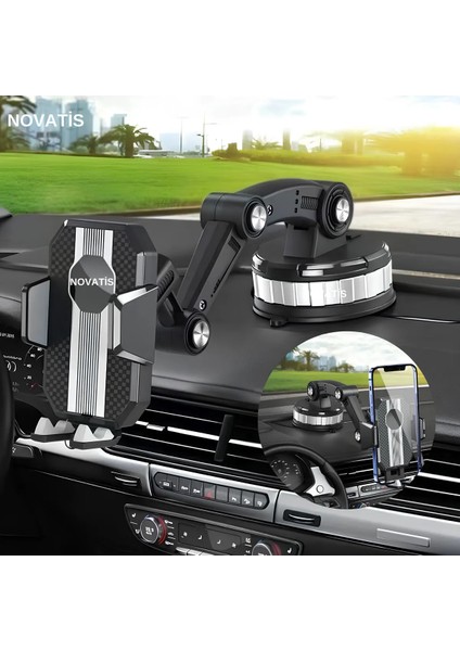 Robot Ayarlanabilir Araç Içi Torpido ve Cam Yapışkanlı Vantuzlu Yüksek Kaliteli Telefon Tutucu