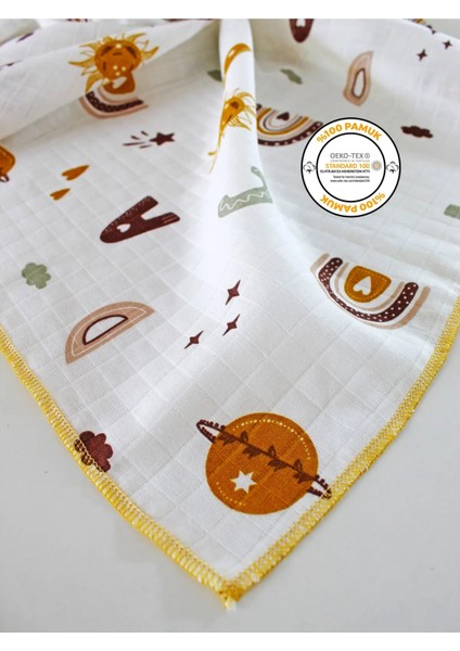Çok Amaçlı Müslin Örtü 90X90 cm Müslin Bez Organik Space