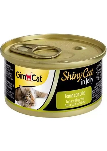 Shinycat Tuna Balıklı Çimenli Yetişkin Kedi Konservesi 70 gr