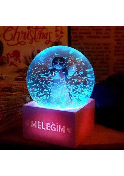 Sevgiliye Hediye Melek Sevgilim Kar Küresi & Gül Kolye