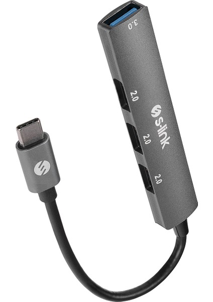 S-Lınk SW-U324 3*usb2.0, 1*usb3.0 Type-C Metal USB Hub Çoklayıcı