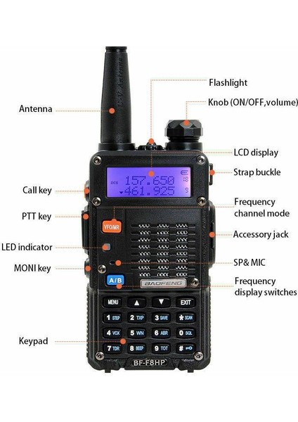 BF-F8HP Dual Band 8 Watt Profesyonel El Telsizi - 3. Nesil Uv-5r