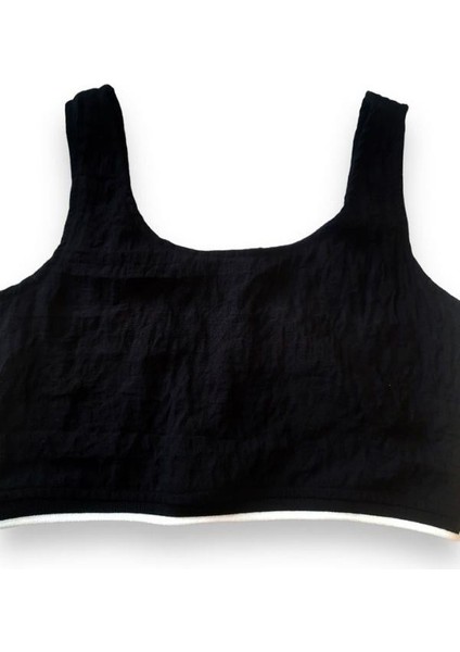 Kız Çocuk Keten Atlet Crop Bluz