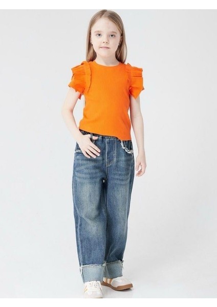 Kız Çocuk Kaşkorse Kolları Fırfırlı Bluz fiyatları