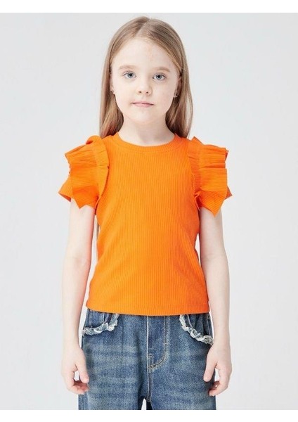 Kız Çocuk Kaşkorse Kolları Fırfırlı Bluz modelleri