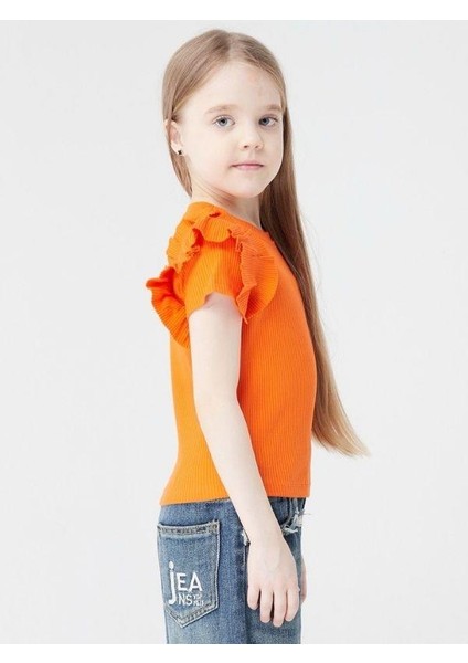 Kız Çocuk Kaşkorse Kolları Fırfırlı Bluz indirimleri