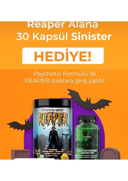 Reaper Preworkout + Sinister Testo Booster 30 Kapsül