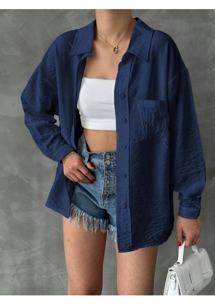 Kadın Omzu Düşük Oversize Gömlek