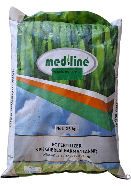 25 kg Harmanlanmış Npk Gübresi Çim Gübresi 13+12+12+(35 So3)+ Me modelleri