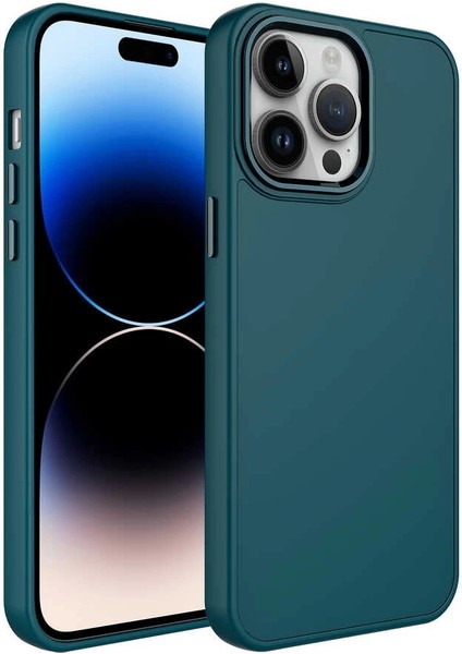 Apple Iphone 14 Pro Max Kılıf Metal Çerçeve ve Buton Tasarımlı Silikon Redclick Luna Kapak