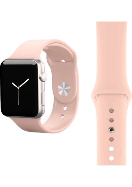 Apple Watch 1 2 3 4 5 6 7 8 9 Se 38-40-41 mm Uyumlu Premium Spor Yumuşak Silikon Saat Kordon Kayış