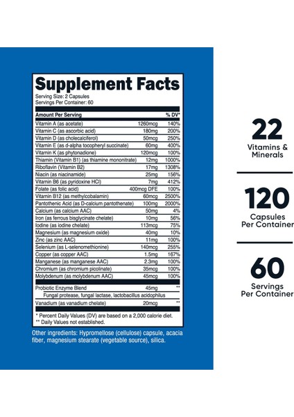 Multivitamin 120 Capsules fiyatları
