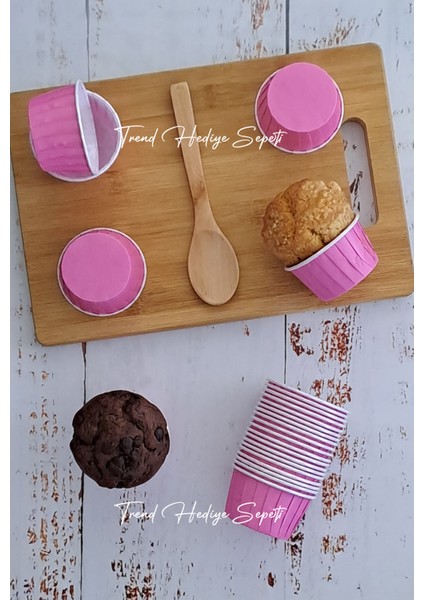 25'Li Pembe Muffin Kek Kalıbı , Kek Kapsülü Cupcake Kalıbı , Airfryer Uyumlu