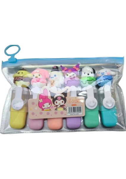 Hayvan Figür Başlıklı Fosforlu Kalem 6lı