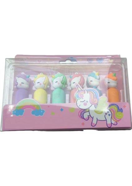 Unicorn Başlıklı Fosforlu Kalem 6'lı