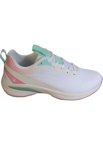 Kadın Beyaz Çift Örgü Memory Form Taban Sneaker Spor Ayakkabı