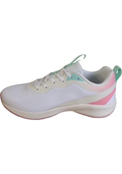 Kadın Beyaz Çift Örgü Memory Form Taban Sneaker Spor Ayakkabı