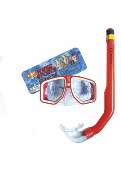 Kırmızı Pvc Maske Snorkel Set AK405-140 Çocuk