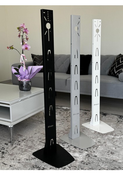 Tasarım Tescilli Dikey Şarjlı Süpürge Standı -1,2 mm Kule + 4 mm Ağır Taban, 6 Başlık Tutucu, Kablo Düzenleyici indirimleri