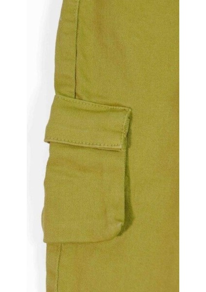 Erkek Çocuk Pamuklu Gabardin Bel Lastiklki Kargo Cepli Pantolon