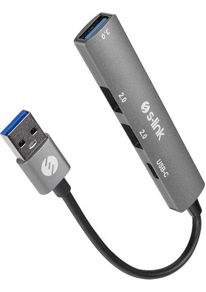 S-Lınk SW-U322 2*usb2.0, 1*usb3.0, 1*type-C Metal USB Hub Çoklayıcı