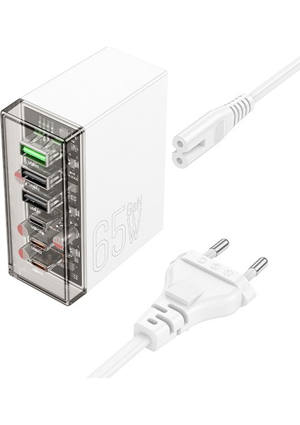 N36 PD65W Type-C + Usb-A 6 Girişli Masaüstü Şarj Istasyonu