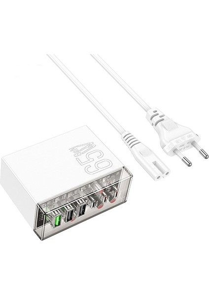 N36 PD65W Type-C + Usb-A 6 Girişli Masaüstü Şarj Istasyonu