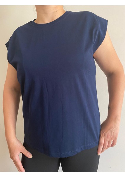 Kadın Kolsuz Tshirt Lacivert fiyatları