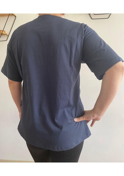 Kadın New York Baskılı Tshirt Füme modelleri