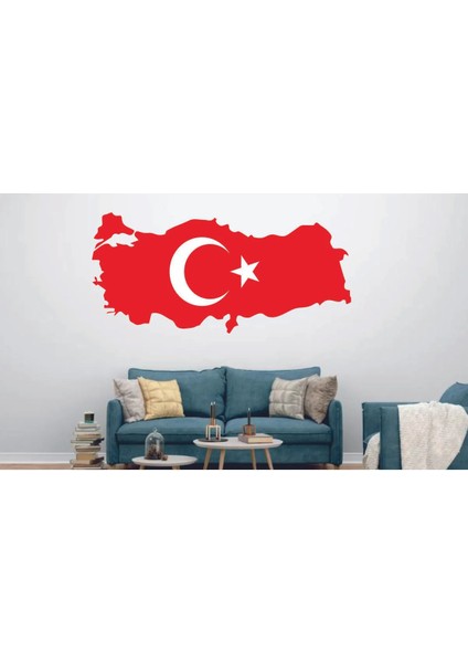 Canım Ülkem Türkiyem Haritası ve Ay-Yıldızım Duvar Dekor Ürünü
