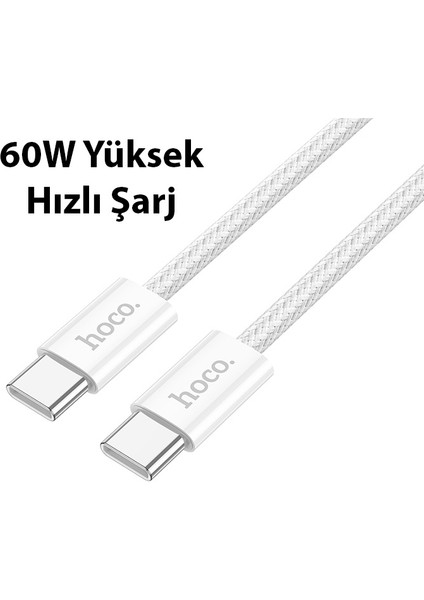 X104 60W Type-C To Type-C Hızlı Data ve Şarj Kablosu 2m